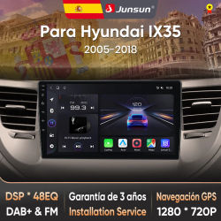 Radio Junsun VozAI para Hyundai IX35 Tucson3 2015-2018, CarPlay inalámbrico, Android Auto, autoradio 2DIN con Bluetooth, DAB+, GPS, RDS
