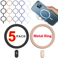 Anillo de placa de Metal magnético para cargador inalámbrico Magsafe, pegatina de hoja de hierro, soporte magnético para teléfono móvil para iPhone 16 Pro Max, 5-1 Uds.