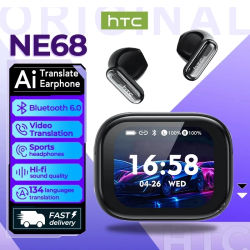 Auriculares inalámbricos HTC NE68 AI Translator con Bluetooth, pantalla táctil TWS, sonido HiFi, reducción de ruido para IOS, Android y PC