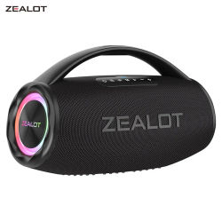 Altavoz Bluetooth ZEALOT-S97 de 80W, potente altavoz inalámbrico con mango portátil, para fiesta, Camping, luz colorida RGB