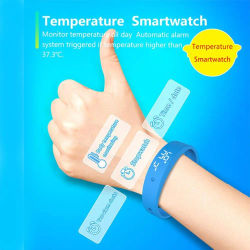 Pulsera con alarma vibratoria resistente al agua, Monitor de temperatura corporal, despertador de vibración, pulsera inteligente Digital LED, alarma de vibración