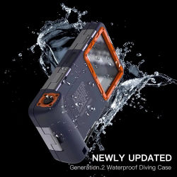 Fundas impermeables para teléfono y 15m, buceo, 50 pies, natación, carcasa protectora Premium y cordón para iPhone, Samsung, teléfono de 6,8"