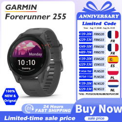 Garmin Forerunner 255 Sports Smartwatch 46mm 1.3'' Pantalla a color 14 días Vida de la batería 4GB RAM NFC Bluetooth Wifi 5ATM Impermeable