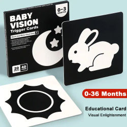 Tarjetas de estimulación Visual para bebés, tarjeta Flash Montessori de alto contraste, regalo infantil para niños, juguete cognitivo