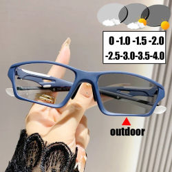 Nueva moda TR90 gafas deportivas fotocromáticas para miopía Unisex mujeres hombres gafas cuadradas para la vista gafas de sol terminadas dioptrías