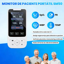 Monitor portátil de signos vitales, Monitor de ritmo multiparamétrico clínico de Hospital, equipo de enfermería humana SPO2 PR NIBP TEMP
