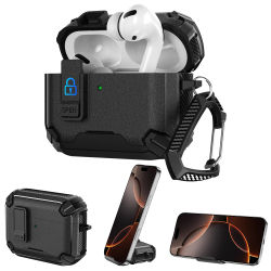 Nueva Funda Protectora con Bloqueo de Seguridad para AirPods Pro 3, Pro 2, Pro 4, Diseño de Soporte para Teléfono, TPU y PC, Accesorios para Auriculares