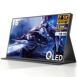 Monitor Portátil UPERFECT de 16 Pulgadas, 2.5K QLED 2560x1600, 100% sRGB HDR, USB-C, HDMI, Segundo Monitor para Laptop, Pantalla para Juegos y Viajes
