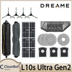 Accesorios para la Aspiradora Robótica Dreame L10s Ultra Gen2: Cepillo Principal, Cepillo Lateral, Filtro HEPA, Paños de Limpieza, Bolsa para Polvo