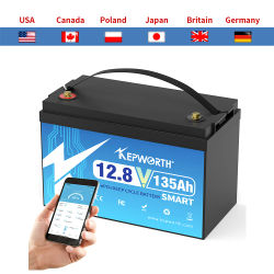 Nueva serie 12V 135AH o batería de almacenamiento LiFePO4 paralela baterías de litio BMS Bluetooth integradas para campistas RV carrito de Golf
