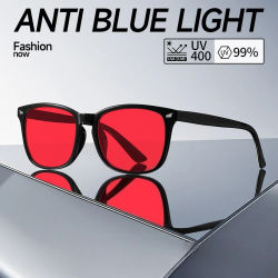 VIVIBEE, gafas clásicas de bloqueo de luz azul con lentes rojas, gafas cuadradas para hombres, mejor sueño, antifiltros, gafas naranjas para hombres y mujeres