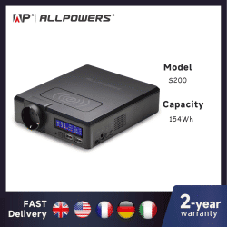 ALLPOWERS Solar Powerbank 154Wh 41600mAh Cargador de batería externo Powerstation 200W Generador portátil Energía de respaldo de emergencia