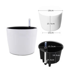 Macetas de autorriego para plantas de interior, maceta de plástico con indicador de nivel de agua para plantas, decoración del hogar, cepilladora, 1 ud.