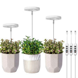 Lámpara LED de cultivo de luz de relleno de espectro completo para plantas solares de interior con altura ajustable, temporizador de 3/9/12H, atenuación de 10 niveles para jardín