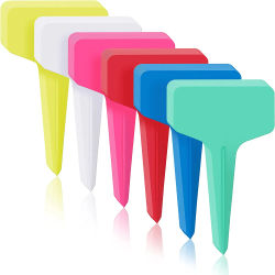 50/ 100/ 500 Uds etiquetas de plantas de plástico 2,4 "x 4"/6x10cm etiquetas de jardín tipo T plantas impermeables 6 colores etiquetas de plantas para letrero de plantas