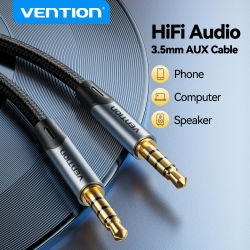 Vention-Cable de Audio Jack de 3,5mm, macho a macho, Cable auxiliar de Audio de 3,5mm para teléfono, auriculares de coche, Cable de altavoz, Cable auxiliar