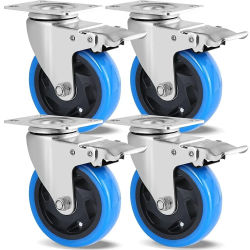Rodillos de transporte Ruedas giratorias de 100 mm con freno para todo tipo de pisos, transporte de muebles Transporte y logística industrial