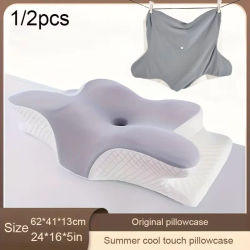 Funda de almohada de espuma viscoelástica, funda cervical, protector de almohada, fundas de almohada para cama, tela refrescante, portátil, para el hogar, regalo de verano