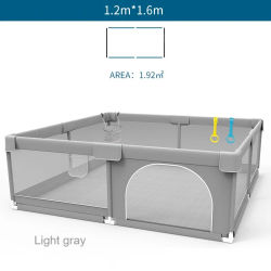 IMBABY Parque infantil para bebés, parque infantil para bebés de 120x160cm, caja de valla gris para niños con ángulo protector, parque infantil para actividades infantiles