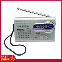 Mini receptor de radio, reproductor portátil con altavoz incorporado INDIN BC-R119 AM/FM de doble banda con conector para auriculares estándar de 3,5 mm