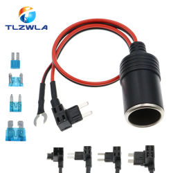 1 Uds. Cable de cargador de encendedor de cigarrillos de coche de cobre puro conector hembra Cable adaptador fusible