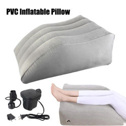 Almohada inflable para pies, almohadas para piernas de elevación, viaje, Camping, almohada de cuña para dormir, cojín para rodilla, inflador, bomba de aire eléctrica de 220V