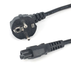 Cable de alimentación de CA europeo de la UE, Cable de extensión de alimentación Euro IEC C5, Cable de alimentación de 1,2 m y 1,5 m para Monitor de ordenador portátil y Notebook