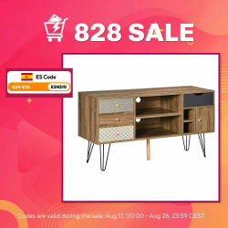 HOMCOM Mueble de TV con Estantes y 4 Cajones para televisores 50'' 120x39x64 cm