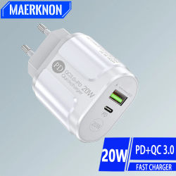 Cargador USB PD de 20W, adaptador de carga rápida tipo C para teléfono iPhone 14, Xiaomi, Samsung, Huawei, cargador de pared USB C