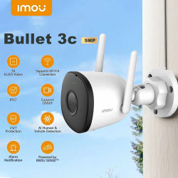 IMOU Bullet 3C 5MP cámara IP al aire libre WIFI detección de vehículos IP67 visión nocturna protección de seguridad cámaras de Monitor de hogar inteligente