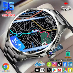Reloj inteligente 5G/4G 1,95 pulgadas HD AMOLED 16GB+256GB RAM 190 ° Cámara GPS WIFI Google Descargar Smartwatch 2100mah Batería Android 9.0