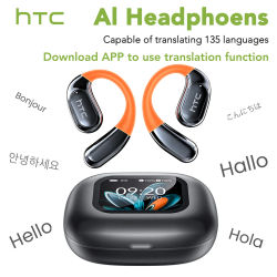Auriculares NE27 Bluetooth V5.4 OWS deportivos auriculares inalámbricos Bluetooth traductor AI auriculares pantalla táctil LCD auriculares abiertos