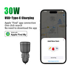 30W Mini Airtag ios Find My Locator cargador de coche de carga para USB tipo C cargador de teléfono móvil de coche para Xiaomi Samsung Huawei
