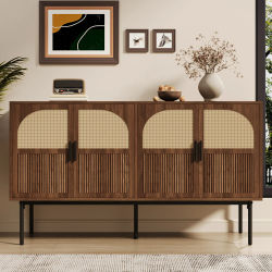 Aparador de almacenamiento minimalista moderno de gran capacidad: mueble tipo buffet de diseño elegante para sala de estar/entrada, 140 × 40 × 80 cm