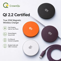 Cargadores Inalámbricos Qi2.2 de 25W con Inducción Magnética, Adaptador USB Tipo C para iPhone 17, 16, 15 Pro Max ‌ Airpods Serie 5W Xiaomi Samsung