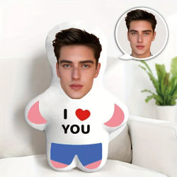Mini Peluche Personalizado 'Te Amo', Almohada con Foto Personalizada, Regalo Perfecto para Parejas, Poliéster Suave