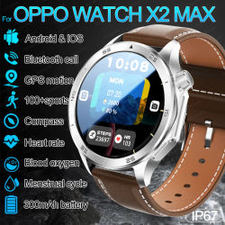2025 nuevo OPPO WANCH X2 MAX deportes al aire libre hombres SmartWatch GPS trayectoria de movimiento brújula pantalla AMOLED IP67 reloj inteligente impermeable