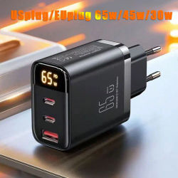 Cargador USB Tipo-C de 65w, Cargador Rápido PD, Cargador Dual USB C de 45W 30w para iPhone, Samsung S26, S25, Laptop, Tablet