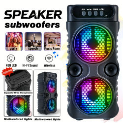 Altavoz PA Inalámbrico Portátil de 8800W con Iluminación RGB, Subwoofer Compacto y Radio FM; Compatible con Entradas Bt/Tws/Fm/Usb/Tf/Micrófono; Perfecto para Fiestas en Casa, Reuniones Festivas y