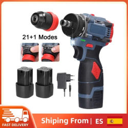 Taladro atornillador eléctrico 2 en 1, recargable y sin escobillas, 16,8 V, 45 Nm de par, 2 velocidades, herramienta eléctrica para la instalación de muebles, perforación de metal, madera y piedra.