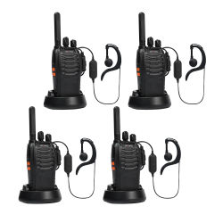4 Uds PT88E Radio bidireccional PMR446 Pofung Walkie Talkie Radio de largo alcance sin licencia 16 canales con cargador USB y auriculares