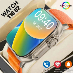 Reloj Inteligente T10 U2 de 49 mm, Nuevo 2026, NFC, GPS, Llamadas Bluetooth, Música, Juegos, Carga Inalámbrica, para Hombre y Mujer