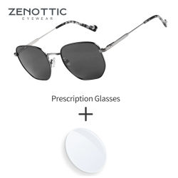 Gafas de sol ZENOTTIC Pilot graduadas para hombre, gafas de sol polarizadas UV400, gafas para miopía, diseño de marca, gafas de sol de conducción antideslumbrantes