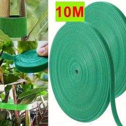 Cinta de sujeción autoadhesiva de nailon reutilizable de 10 m para plantas, verde, para jardín, hogar y plantas.