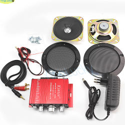 Kit de amplificador de audio estéreo para arcade, kit de amplificador de 5W con altavoz de 4 pulgadas para Raspberry Pi, máquina de pinball multijuego con PCB