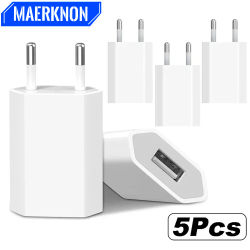 Cargador USB de 5V 1A, cargador de pared de viaje para teléfono móvil de carga rápida para iPhone, Samsung, Xiaomi, Huawei, cargador portátil QC3.0 con enchufe europeo