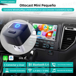 Adaptador Inalámbrico Ottocast Mini Pico CarPlay Android Auto Cube Dongle Bluetooth, Accesorios para Automóviles VW MG Kia Toyota Hyundai Audi