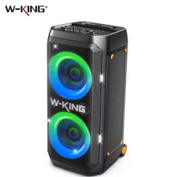 W-KING T12 Tragbare Bluetooth-sprecher-Box con sonido MAX Pro de 370W, Lichtshow, CSB, Bass Boost, Rollen y Teleskopgriff