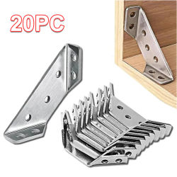 Soporte angular de acero inoxidable de 20/40 piezas, soporte fijo universal para muebles, conector de tablero trapezoidal para gabinete