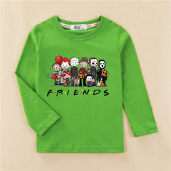 Camiseta American Horror Story, camisa de manga larga para bebés, camisetas de dibujos animados de Halloween, camisetas de primavera y otoño para niños
